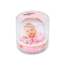 Bola de neve bebé rosa personalizável