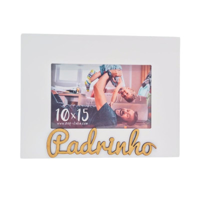 Moldura White Padrinho 10x15 - horizontal personalizável