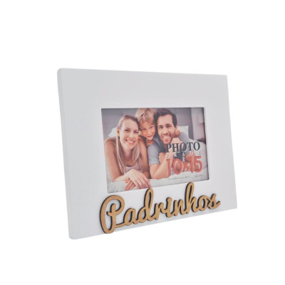 Moldura White Padrinhos 10x15 - horizontal personalizável