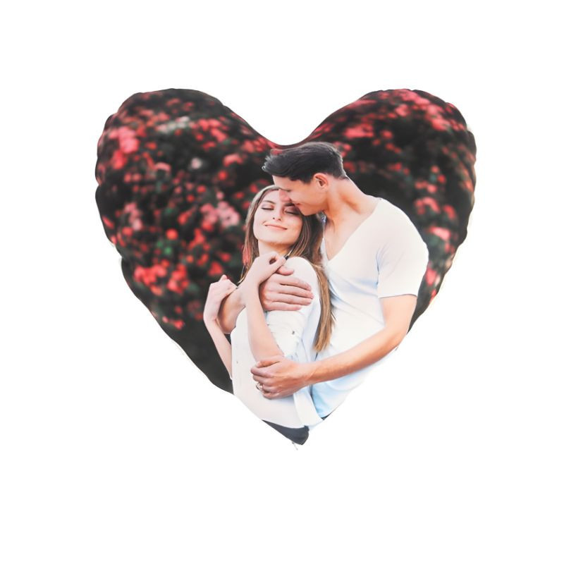 Almofada coração grande com pêlo personalizada