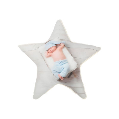 Almofada estrela com pêlo personalizada