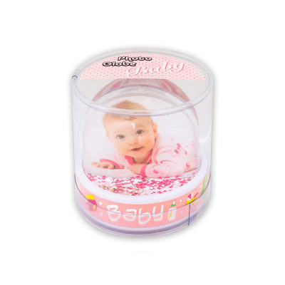 Bola de neve bebé rosa personalizável