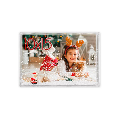 Moldura com neve e Pai Natal personalizável