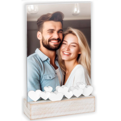 Moldura acrílica Serena 10x15 - vertical personalizável