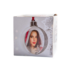 Bola de Natal 10cm Prateada personalizável